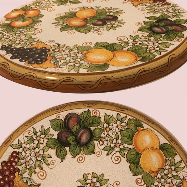 CE0114 T - CLASSICO - In the photo: 120 cm. diameter table<BR><BR>Ceramic table, 4-5 cm thick. Suitable for inside and outside, resistant to a temperature range of 0 to 500 °C.